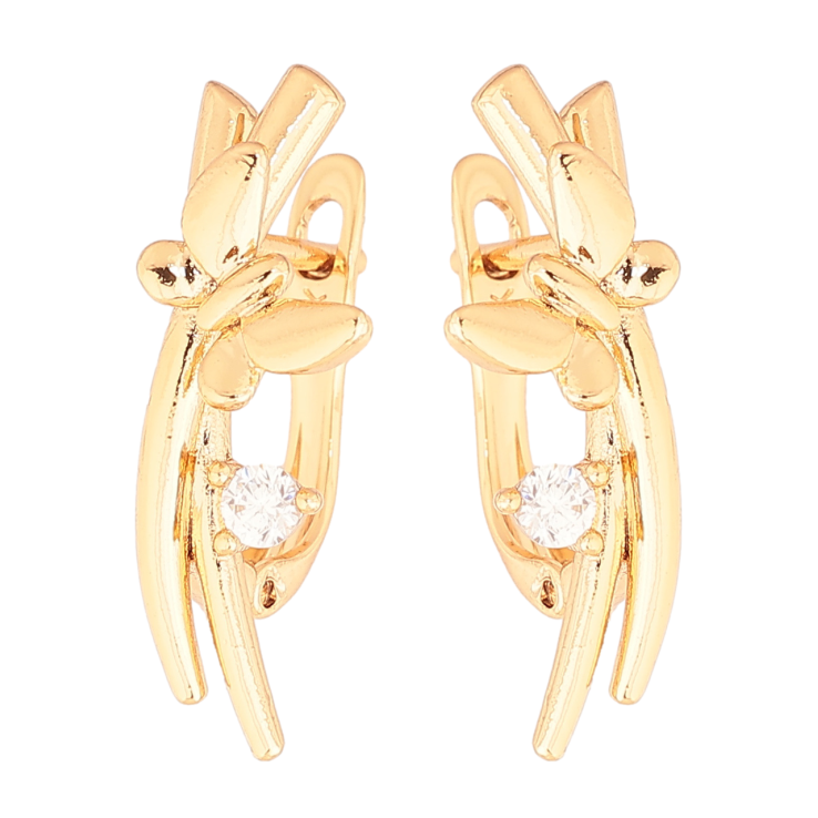 Серьги Xuping Позолота 18K английский замок Узор с бабочками фото №5