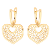 Серьги Xuping Позолота 18K английский замок Ажурные сердечки с кристаллами фото №2