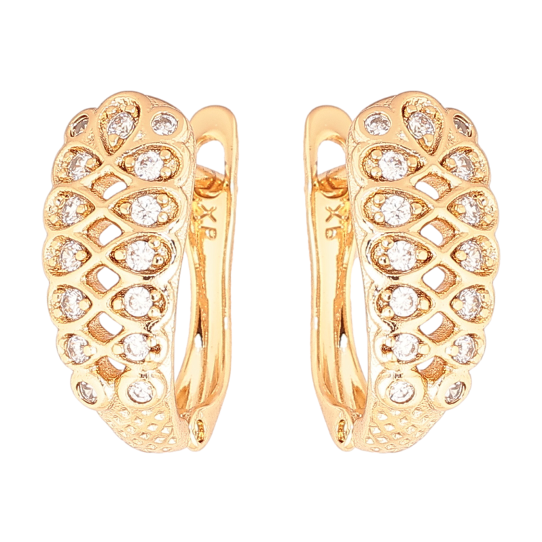 Серьги Xuping Позолота 18K английский замок Декоративный узор с кристаллами фото №2 Серьги Xuping Позолота 18K английский замок Декоративный узор с кристаллами фото №2