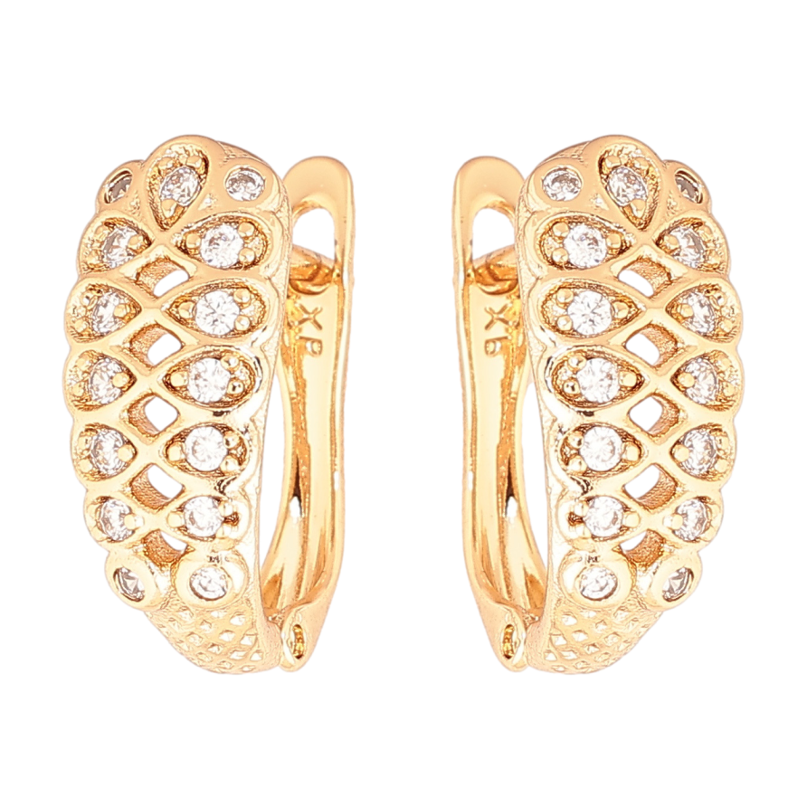 Серьги Xuping Позолота 18K английский замок Декоративный узор с кристаллами фото №1 Серьги Xuping Позолота 18K английский замок Декоративный узор с кристаллами фото №1
