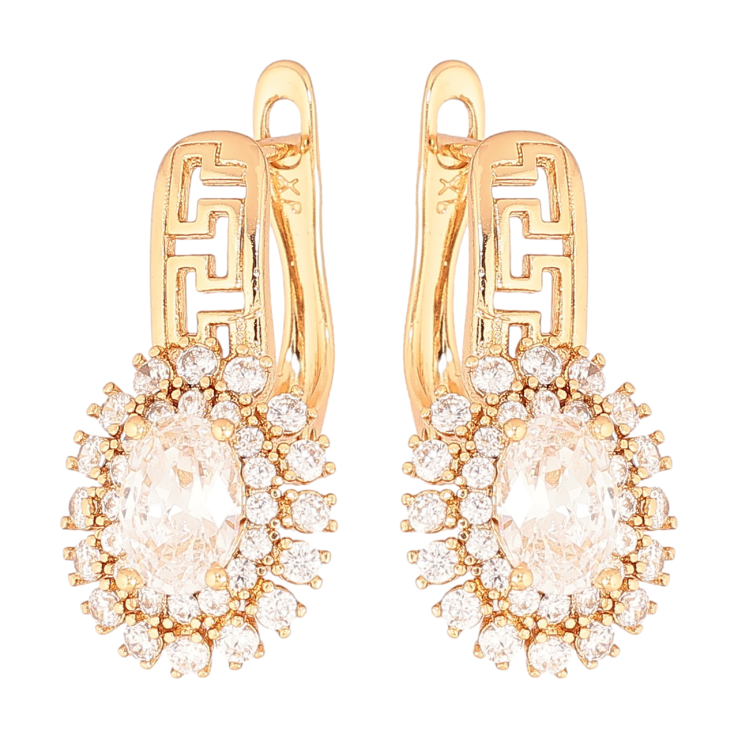 Серьги Xuping Позолота 18K английский замок Инкрустация кристаллами фото №5