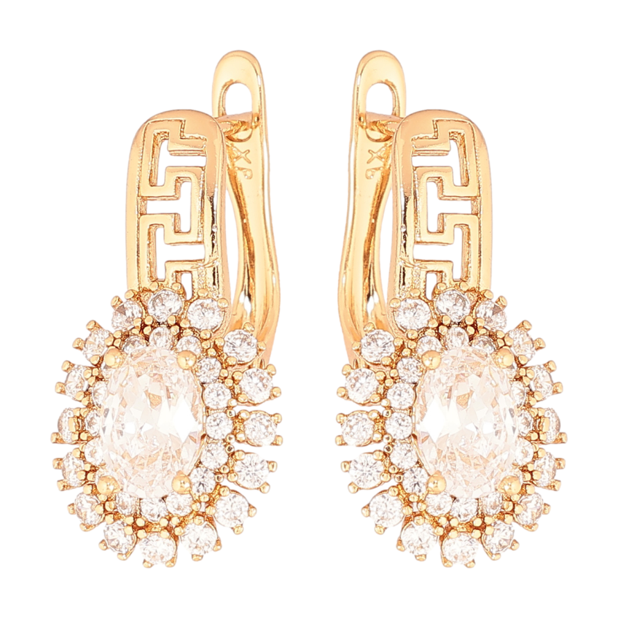 Серьги Xuping Позолота 18K английский замок Инкрустация кристаллами фото №1