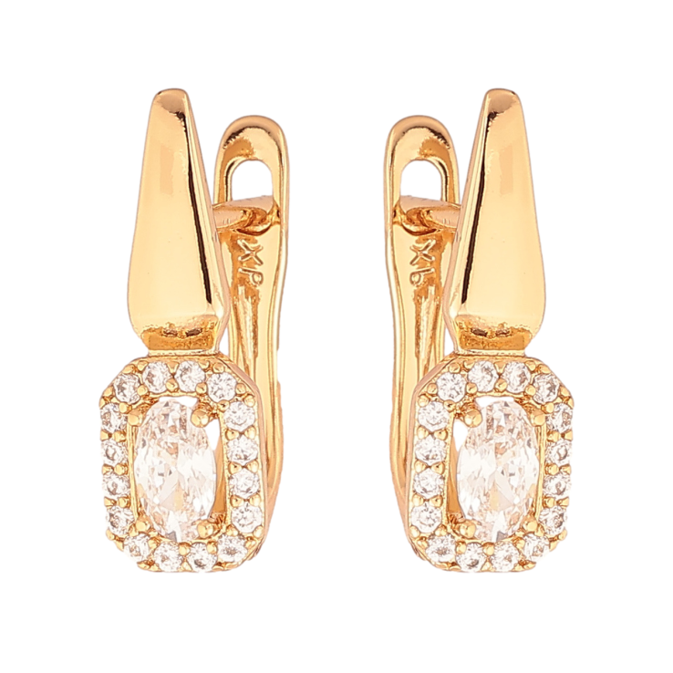 Серьги Xuping Позолота 18K английский замок Узор с инкрустацией кристаллами фото №9