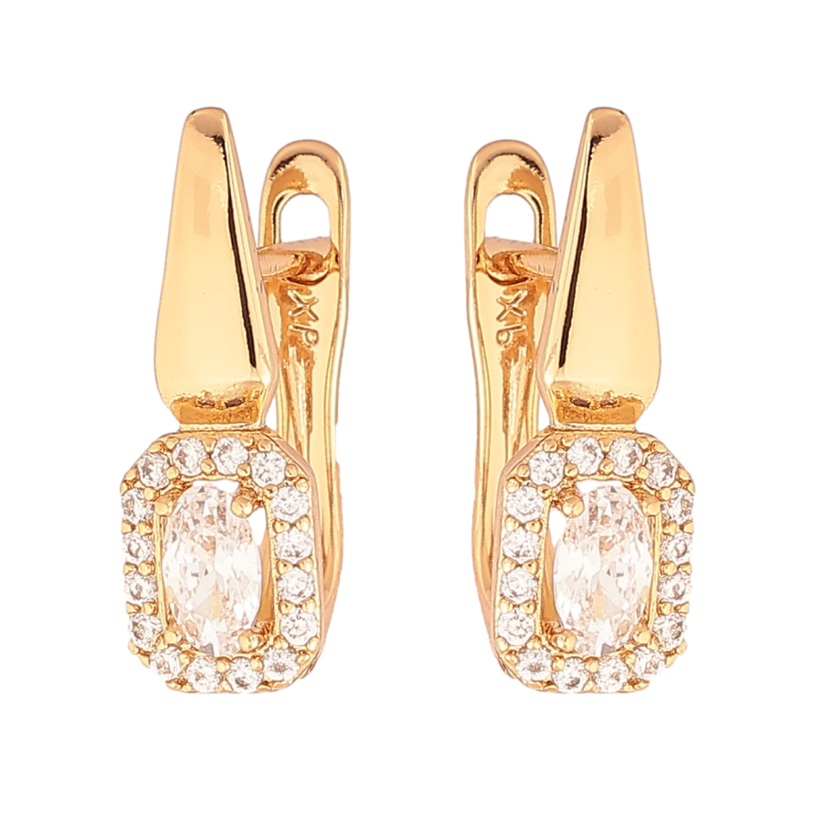 Серьги Xuping Позолота 18K английский замок Узор с инкрустацией кристаллами фото №1