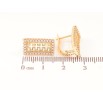 Серьги Xuping Позолота 18K английский замок Резные прямоугольники с инкрустацией кристаллами фото №2