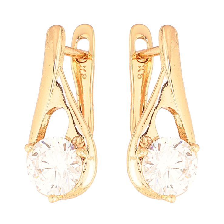 Серьги Xuping Позолота 18K английский замок Узор с кристаллами фото №7