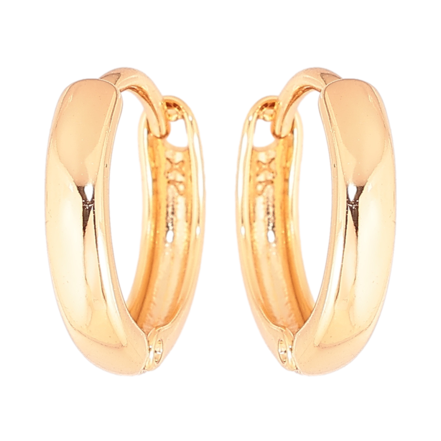 Сережки Xuping Позолота 18K колечка Класика, шир. 3мм ø 14мм фото №1