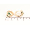 Сережки Xuping Позолота 18K колечка «Сердечка з візерунком зеленою емаллю» фото №2