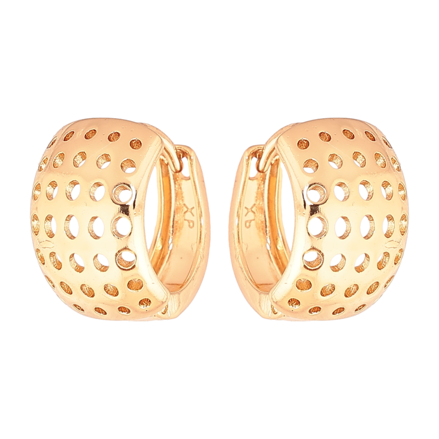 Сережки Xuping Позолота 18K колечка «Різьблений візерунок» фото №1 Сережки Xuping Позолота 18K колечка «Різьблений візерунок» фото №1