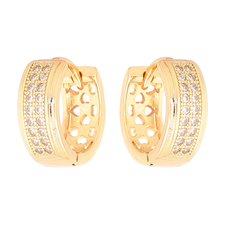 Серьги Xuping Позолота 18K колечки Инкрустация кристаллами фото №4 Серьги Xuping Позолота 18K колечки Инкрустация кристаллами фото №4