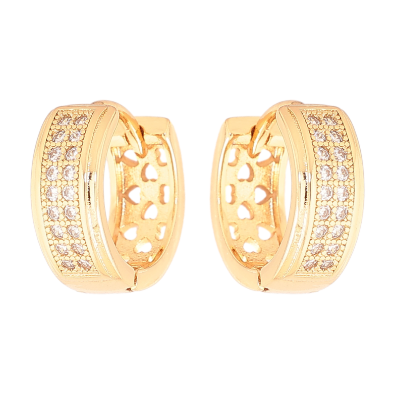 Серьги Xuping Позолота 18K колечки Инкрустация кристаллами фото №1