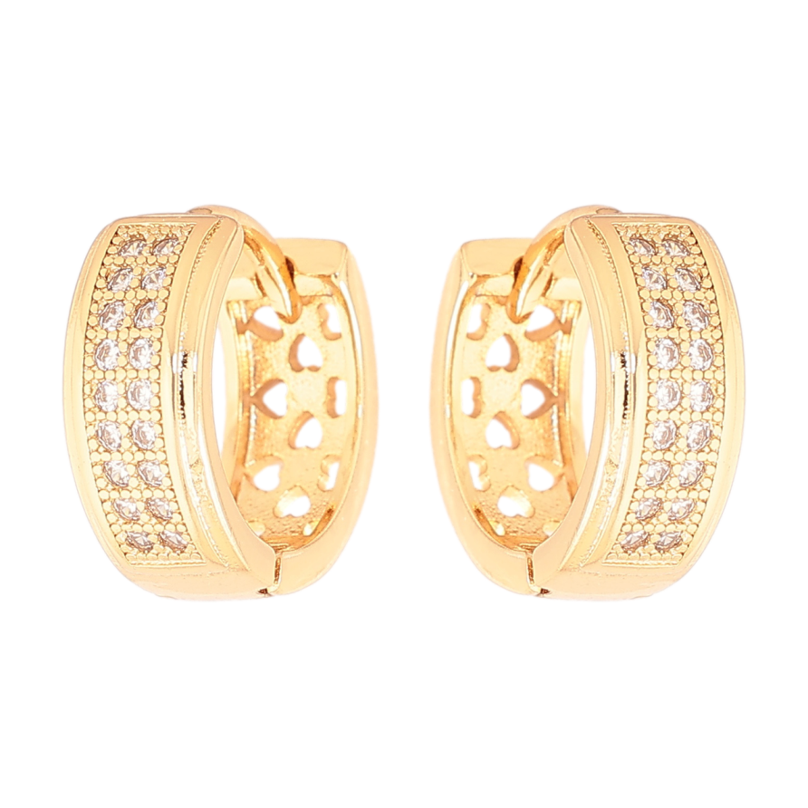 Серьги Xuping Позолота 18K колечки Инкрустация кристаллами фото №1