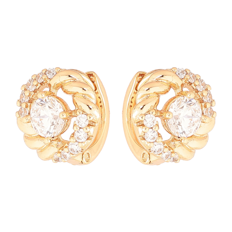 Серьги Xuping Позолота 18K колечки Инкрустация кристаллами фото №15