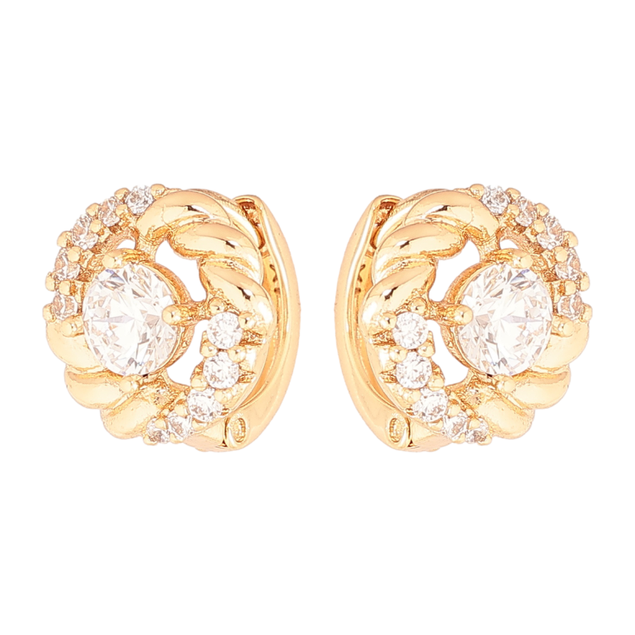 Серьги Xuping Позолота 18K колечки Инкрустация кристаллами фото №1