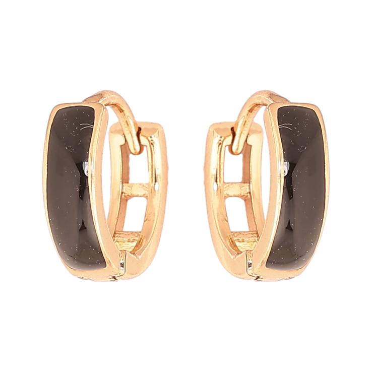 Серьги Xuping Позолота 18K колечки Покраска черной эмалью ø 11мм фото №8 Серьги Xuping Позолота 18K колечки Покраска черной эмалью ø 11мм фото №8