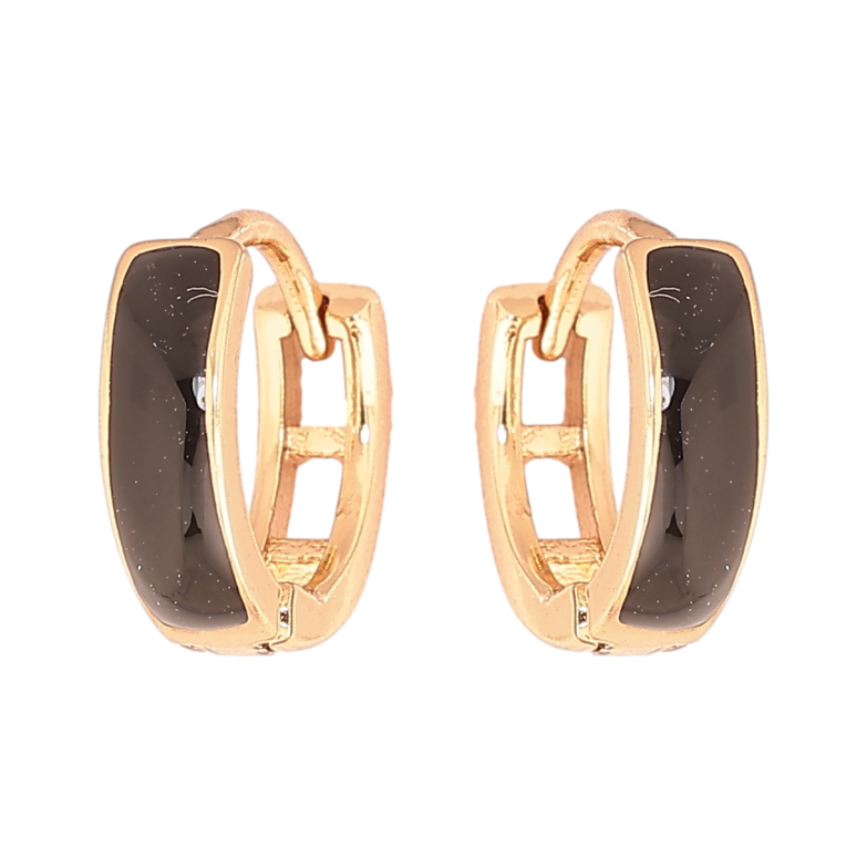 Серьги Xuping Позолота 18K колечки Покраска черной эмалью ø 11мм фото №1 Серьги Xuping Позолота 18K колечки Покраска черной эмалью ø 11мм фото №1