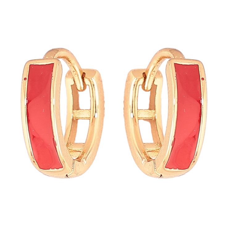 Сережки Xuping Позолота 18K колечка «Пофарбовані червоною емаллю» ø 11мм фото №22