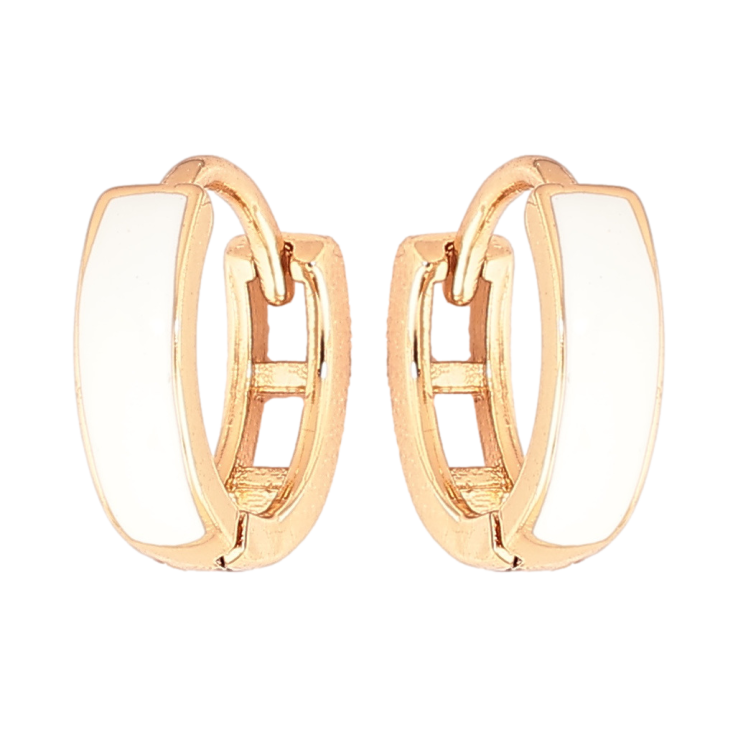 Сережки Xuping Позолота 18K колечка «Пофарбовані білою емаллю» ø 11мм фото №25