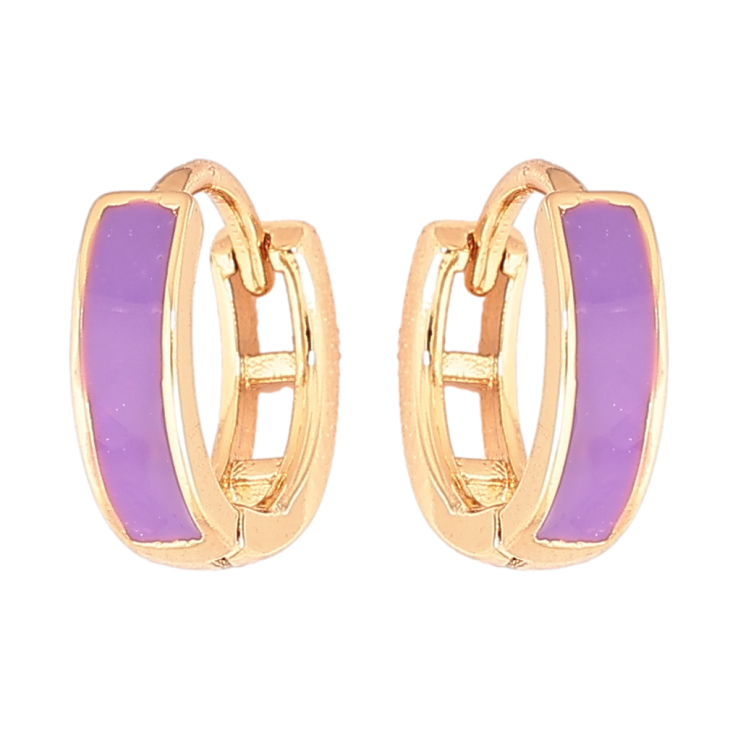 Сережки Xuping Позолота 18K колечка «Пофарбовані бузковою емаллю» ø 11мм фото №21