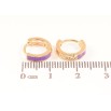 Серьги Xuping Позолота 18K колечки Покраска сиреневой эмалью ø 11мм фото №2