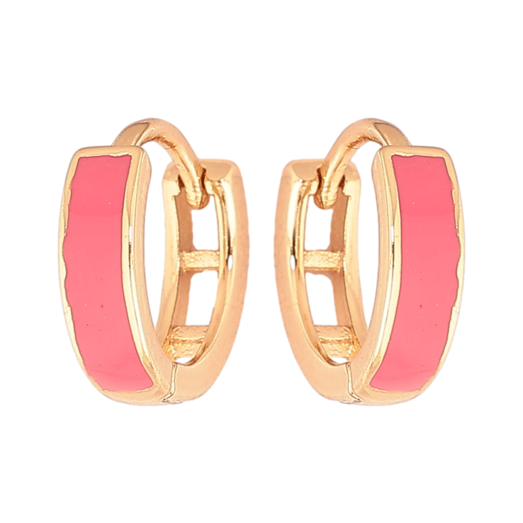 Сережки Xuping Позолота 18K колечка «Пофарбовані рожевою емаллю» ø 11мм фото №24