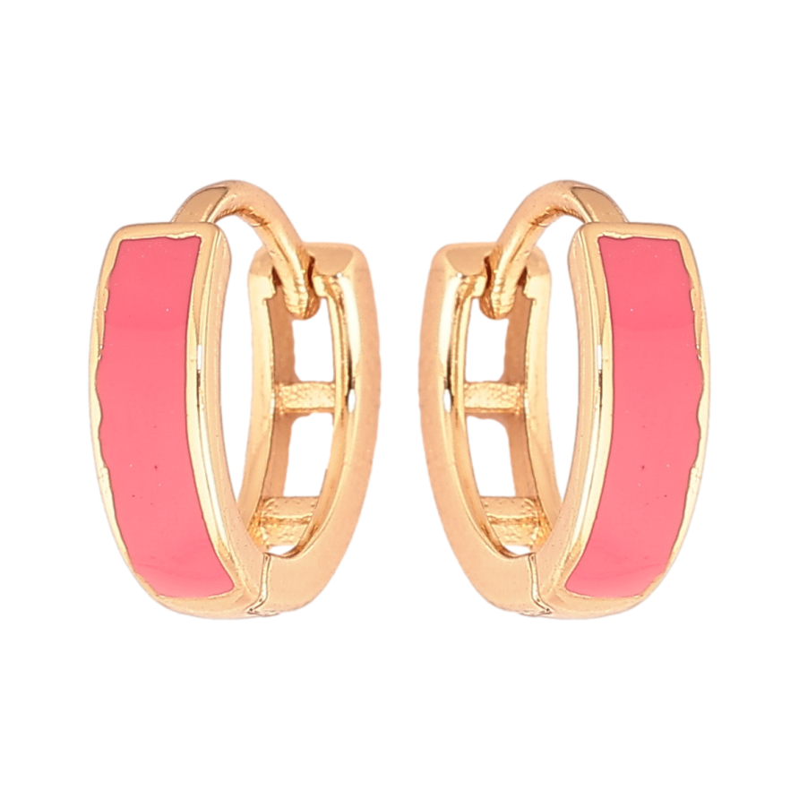 Сережки Xuping Позолота 18K колечка «Пофарбовані рожевою емаллю» ø 11мм фото №1 Сережки Xuping Позолота 18K колечка «Пофарбовані рожевою емаллю» ø 11мм фото №1