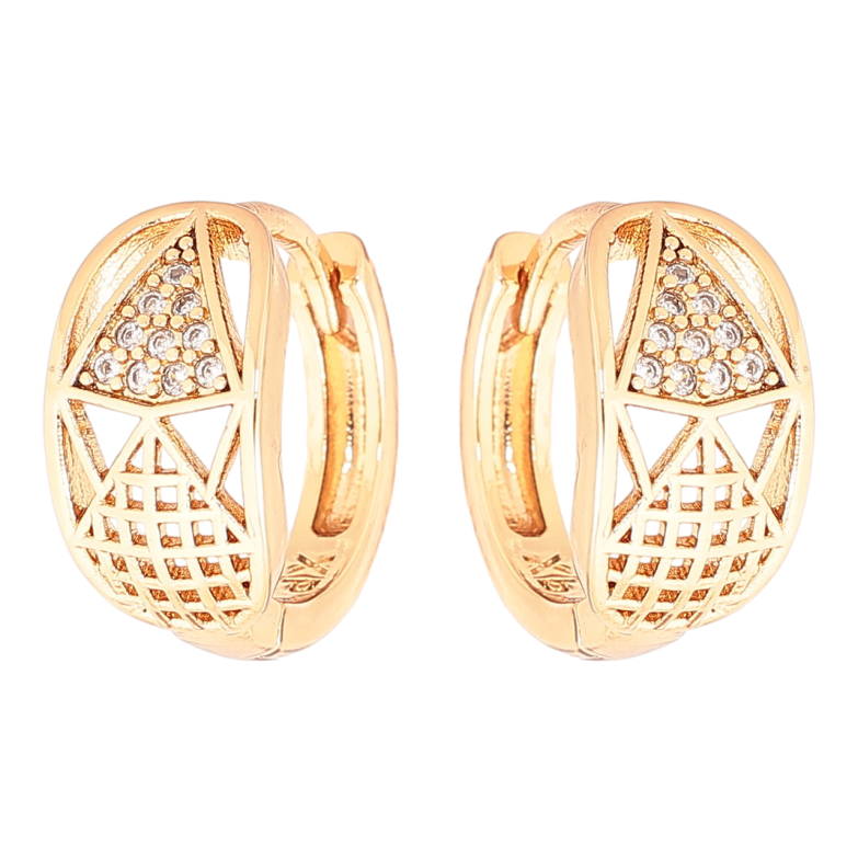 Серьги Xuping Позолота 18K колечки Узор с кристаллами фото №1