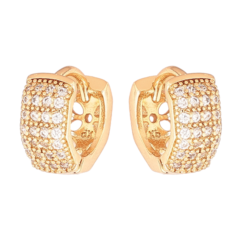 Сережки Xuping Позолота 18K колечка «Інкрустація кристалами» фото №2 Сережки Xuping Позолота 18K колечка «Інкрустація кристалами» фото №2