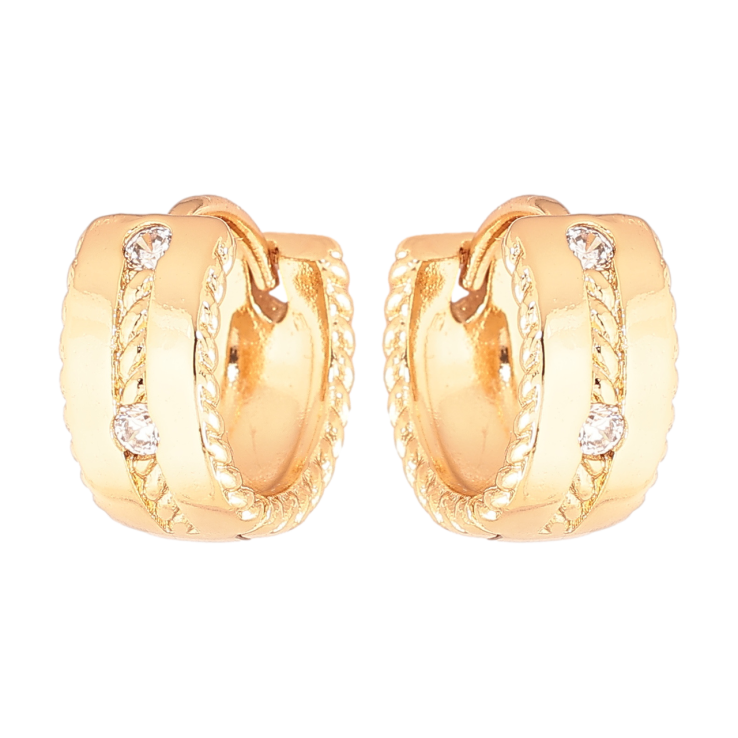 Сережки Xuping Позолота 18K колечка «Візерунок з кристалами» фото №24