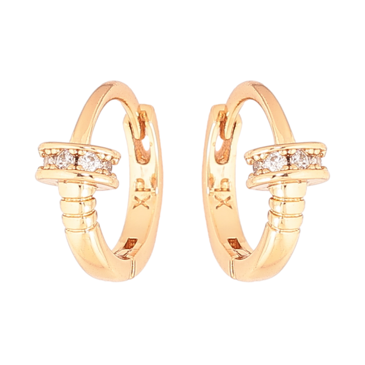 Серьги Xuping Позолота 18K колечки Узор с кристаллами фото №13 Серьги Xuping Позолота 18K колечки Узор с кристаллами фото №13