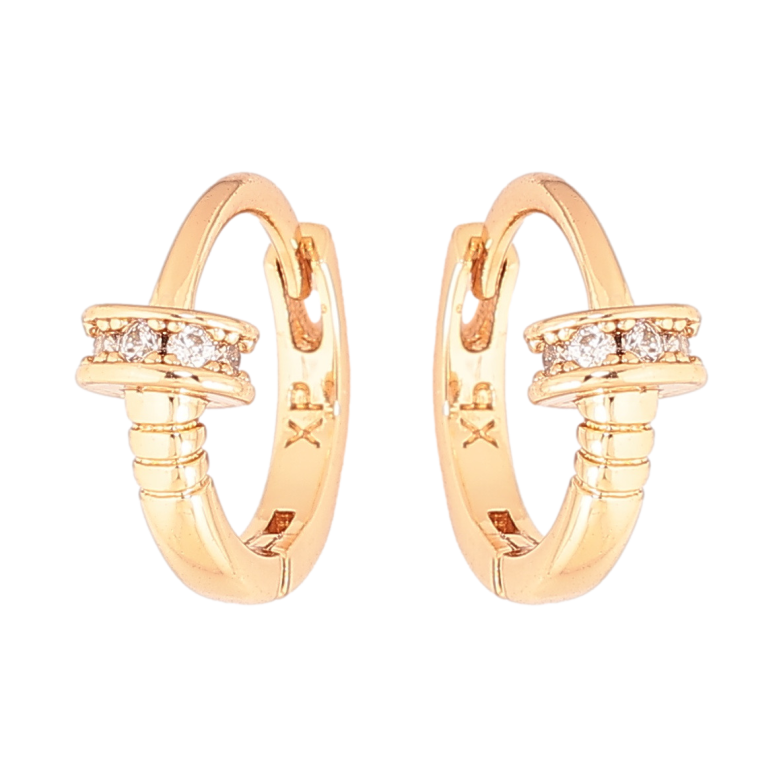 Сережки Xuping Позолота 18K колечка «Візерунок з кристалами» фото №1