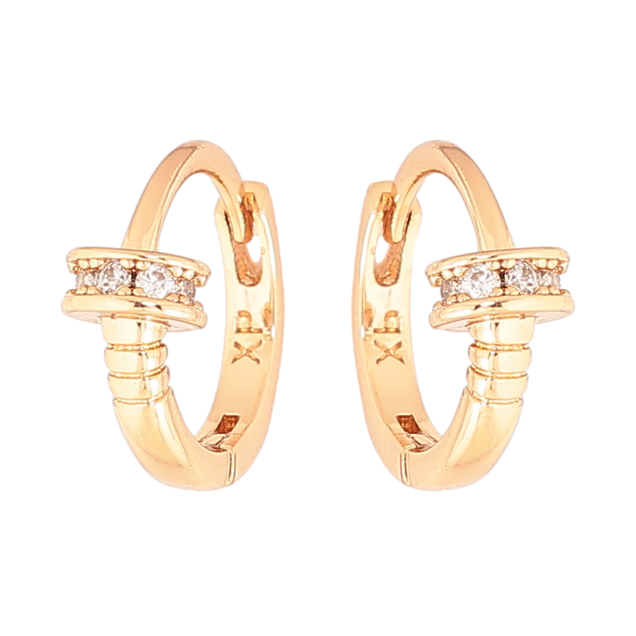 Серьги Xuping Позолота 18K колечки Узор с кристаллами фото №1