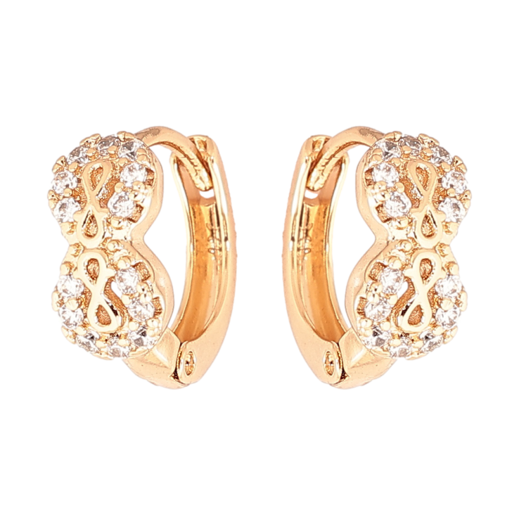 Серьги Xuping Позолота 18K колечки Восьмерки с кристаллами фото №7 Серьги Xuping Позолота 18K колечки Восьмерки с кристаллами фото №7