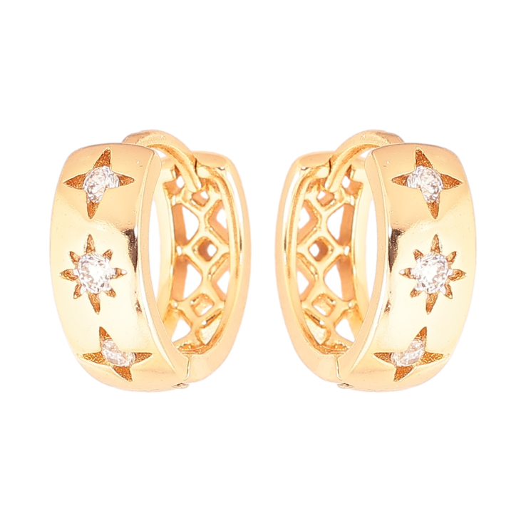 Серьги Xuping Позолота 18K колечки Узор звезды с кристаллами фото №7