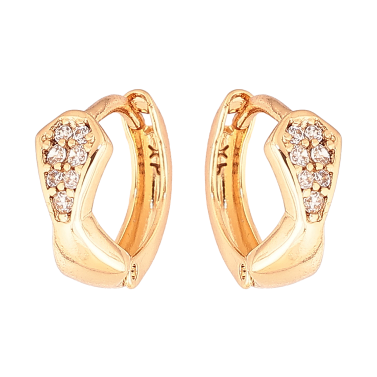 Серьги Xuping Позолота 18K колечки Узор с кристаллами фото №19