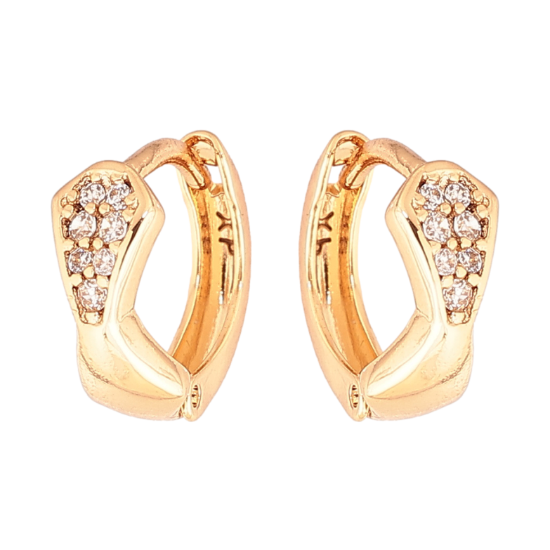 Серьги Xuping Позолота 18K колечки Узор с кристаллами фото №2 Серьги Xuping Позолота 18K колечки Узор с кристаллами фото №2