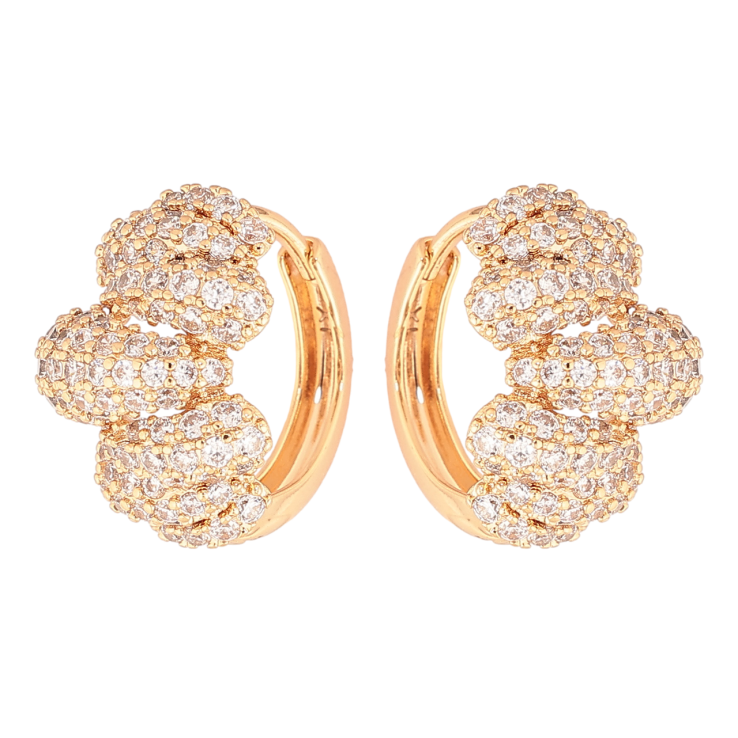 Серьги Xuping Позолота 18K колечки Инкрустация кристаллами фото №17