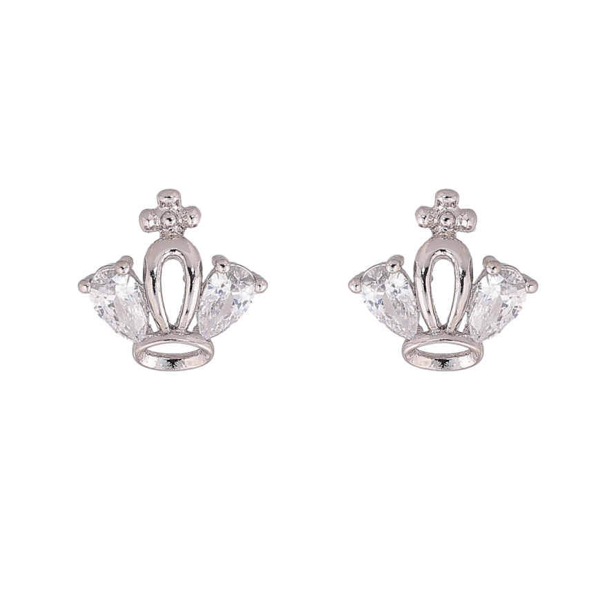 Сережки Xuping Родій пусети «Кришталева корона» фото №1