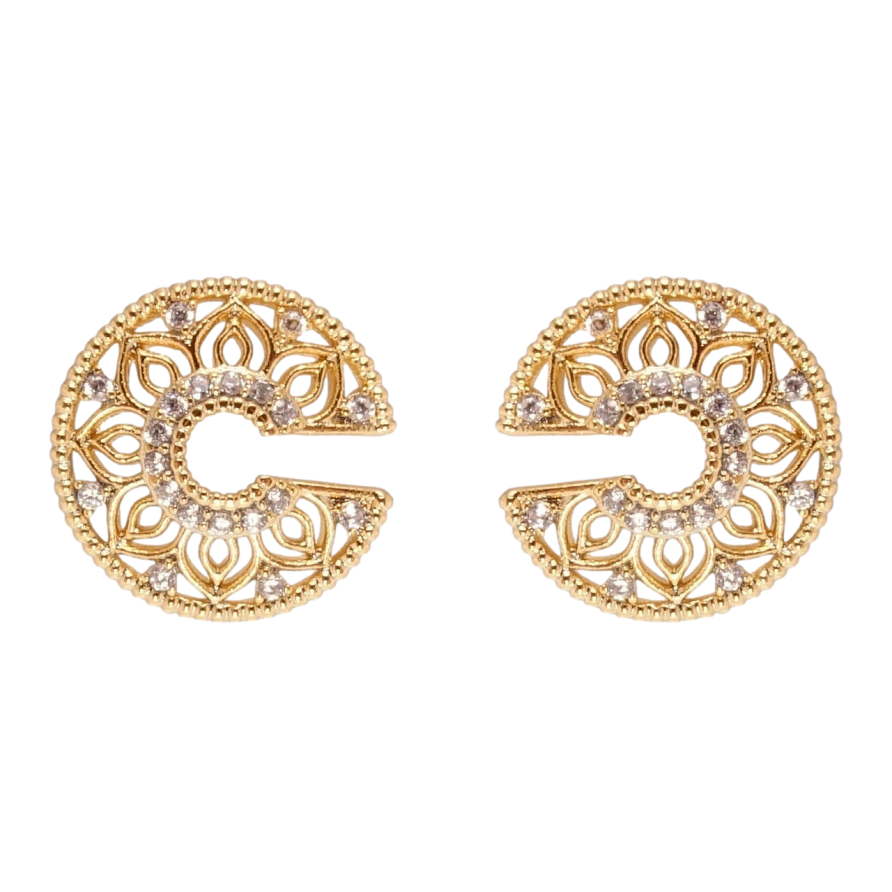 Серьги Xuping Позолота 18K пусеты Декоративные ажурные колечки с цирконием ø 13мм фото №1 Серьги Xuping Позолота 18K пусеты Декоративные ажурные колечки с цирконием ø 13мм фото №1
