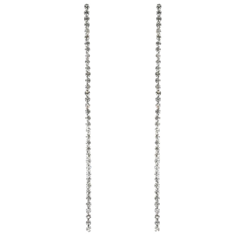 Сережки пусети Доріжка зі страз фото №1