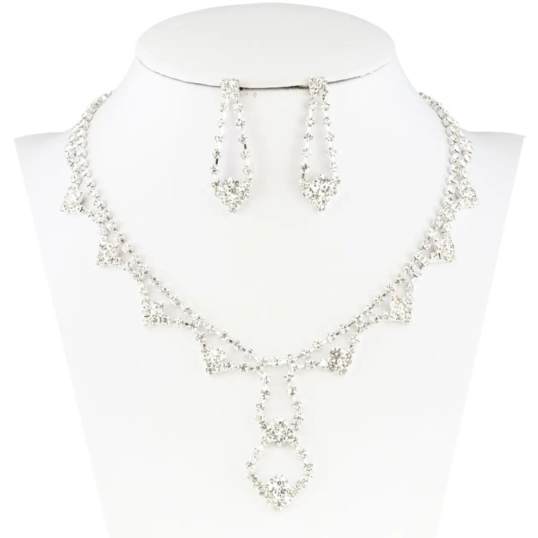 Набір Кольє Сережки Інкрустація стразами довжина кольє 33-50см х 3мм фото №7 Набір Кольє Сережки Інкрустація стразами довжина кольє 33-50см х 3мм фото №7