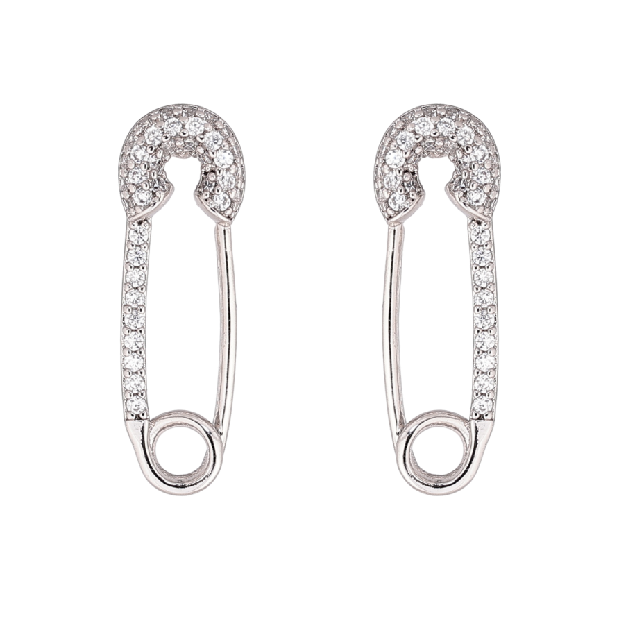 Сережки Xuping колір Родій пусети Шпильки з кристалами фото №1