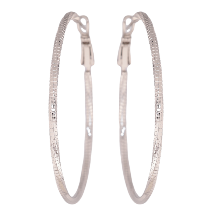 Сережки Xuping колір Родій кільця (конго) Декоративний візерунок ø 5см фото №3