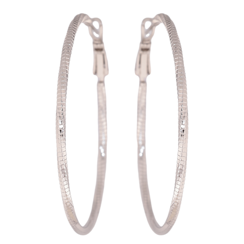 Серьги Xuping цвет Родий кольца (конго) Декоративный узор ø 5см фото №1