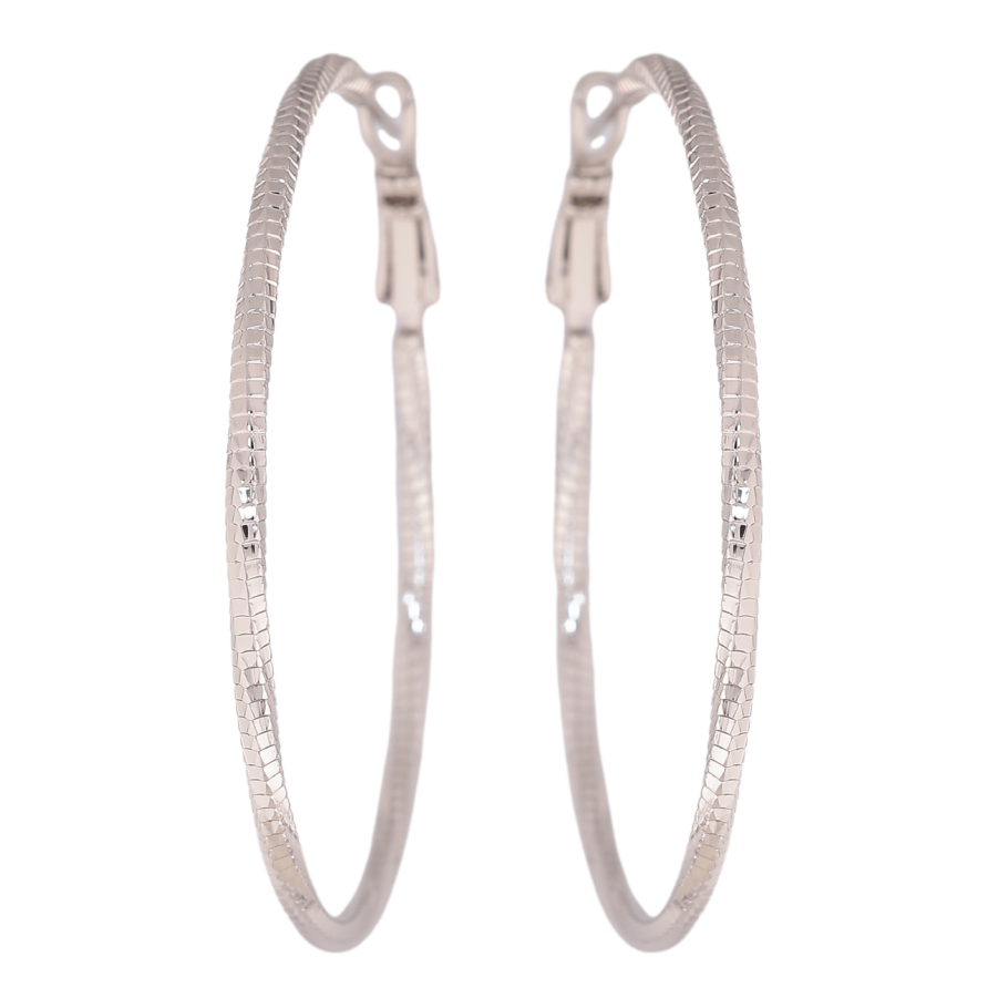 Сережки Xuping колір Родій кільця (конго) Декоративний візерунок ø 5см фото №1