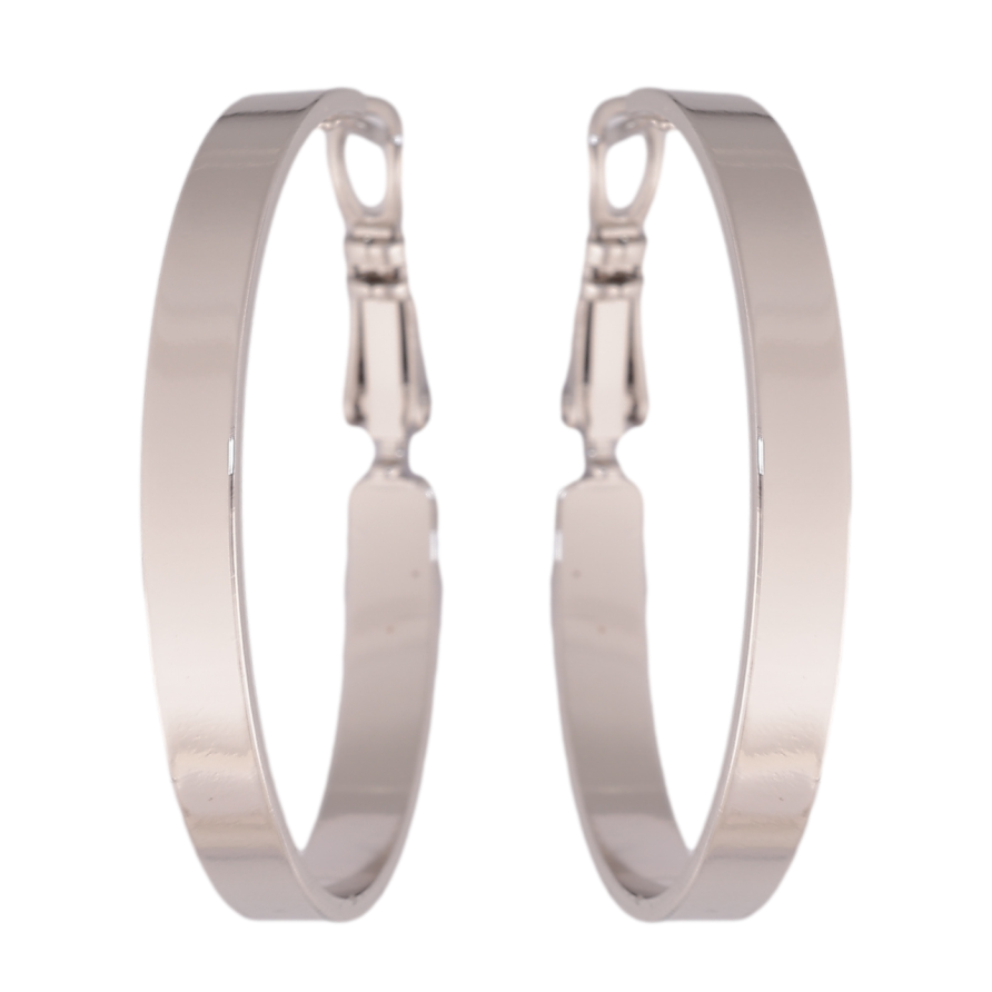 Сережки Xuping колір Родій кільця (конго) Класика ø 3,5см фото №1