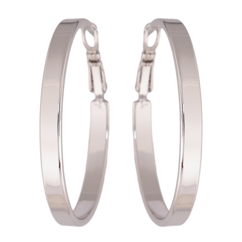 Серьги Xuping цвет Родий кольца (конго) Классика ø 4см фото №14