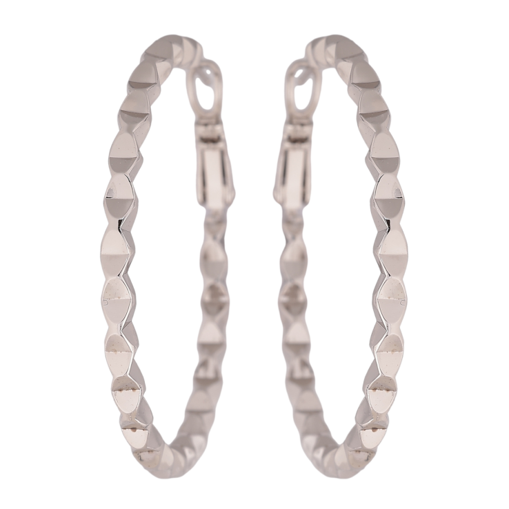 Сережки Xuping колір Родій кільця (конго) Декоративний візерунок ø 4см фото №22