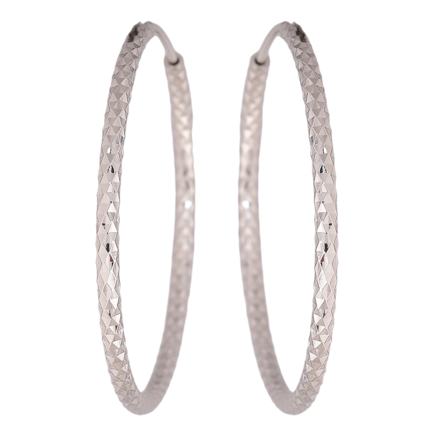 Сережки Xuping колір Родій кільця (конго) Декоративний візерунок ø 3.8см фото №1