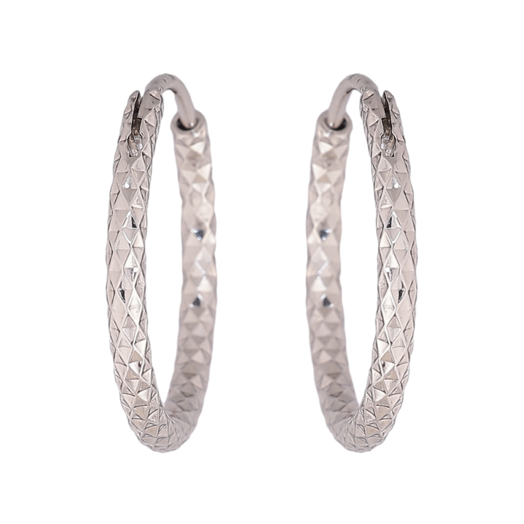 Сережки Xuping колір Родій кільця (конго) Декоративний візерунок ø 2см фото №8